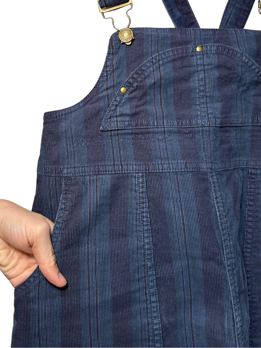 Pilcro Anthropologie Relaxed Corduroy Overalls Size 29 Blue Striped Wide Leg - Picture 6 of 16
